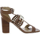 Womens Faux Leather Open Toe Ankle Strap