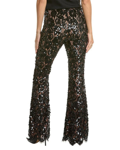 Michael Kors Collection Floral Lace Silk-Lined Bootcut Pant