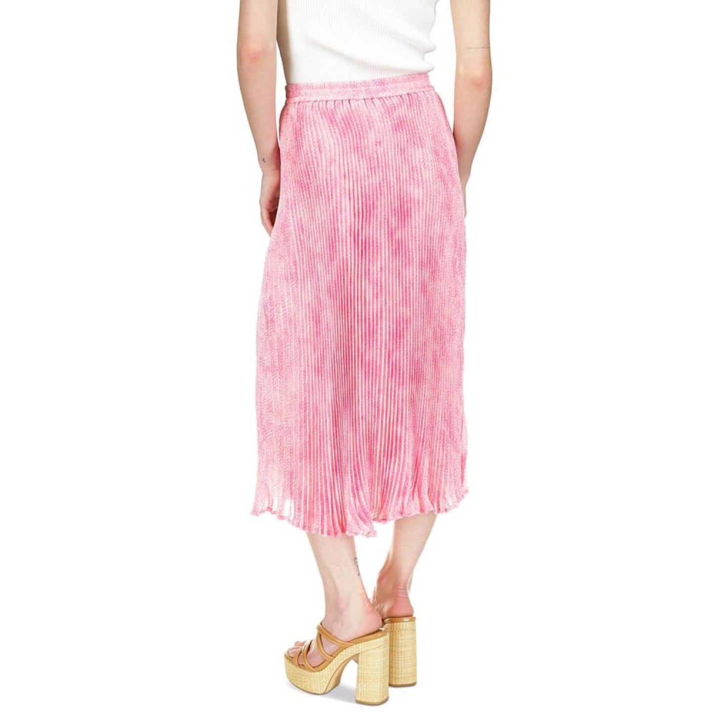 Women's Tonal-Print Pleated Midi Skirt