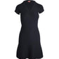 Max Mara Studio Short-Sleeved V-Neck Dress in Black Viscose