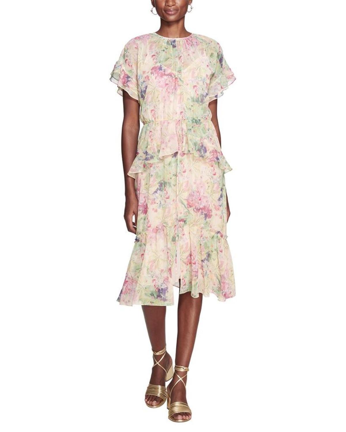 Marchesa Notte Lita Printed Midi Dress