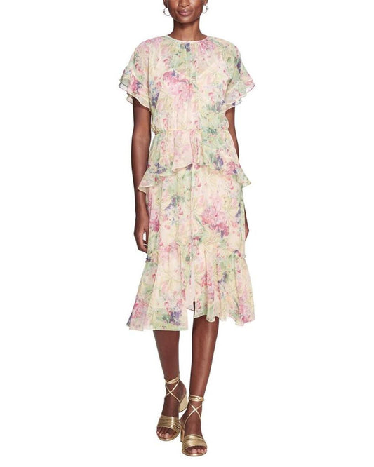 Marchesa Notte Lita Printed Midi Dress