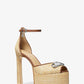 Martina Straw Peep-Toe Platform Pump