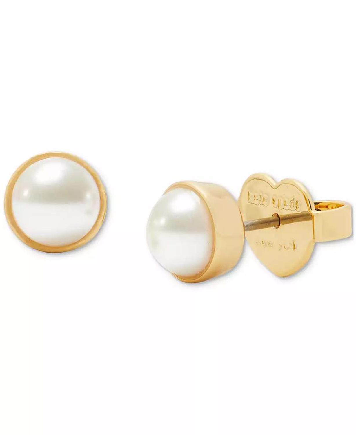 Gold-Tone Bubbly Bezel Stud Earrings