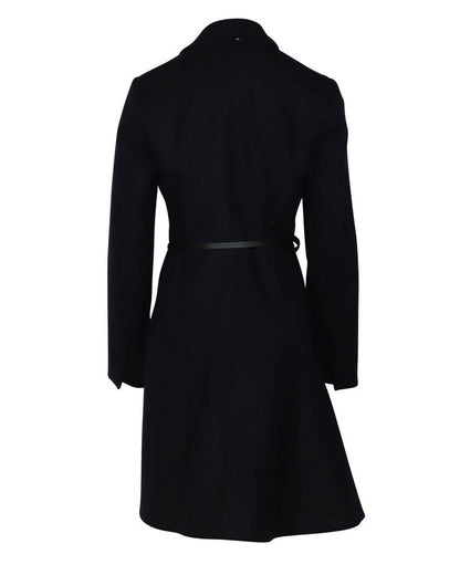 Sportmax Malia Belted Coat in Midnight Blue Wool