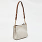 Michael Kors White/brown Signature Coated Canvas And Leather Small Teagen Bag