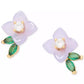 Bursting Blooms Gold-Tone Crystal Stud Earrings