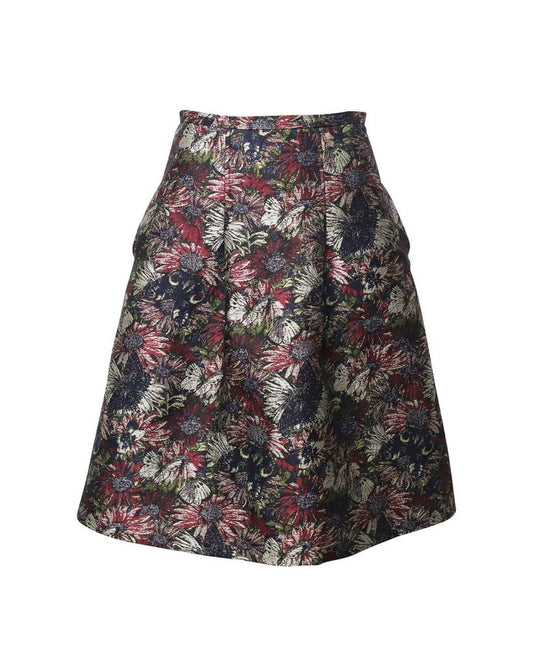 Max Mara Jacquard A-line Skirt in Multicolor Polyester