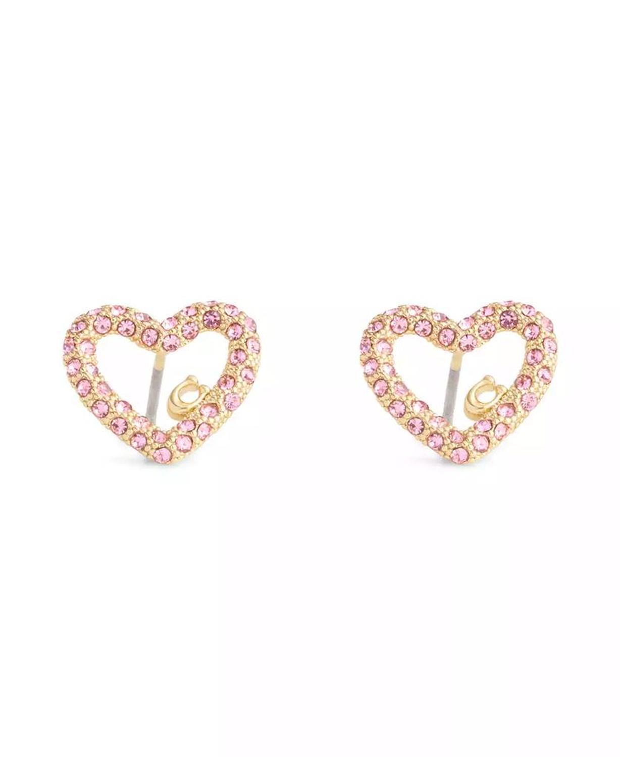 Faux Stone Signature Pavé Heart Stud Boxed Earrings