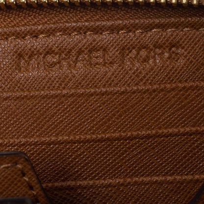 Michael Kors Brown Leather Jet Set Zip Around Wristlet Wallet..