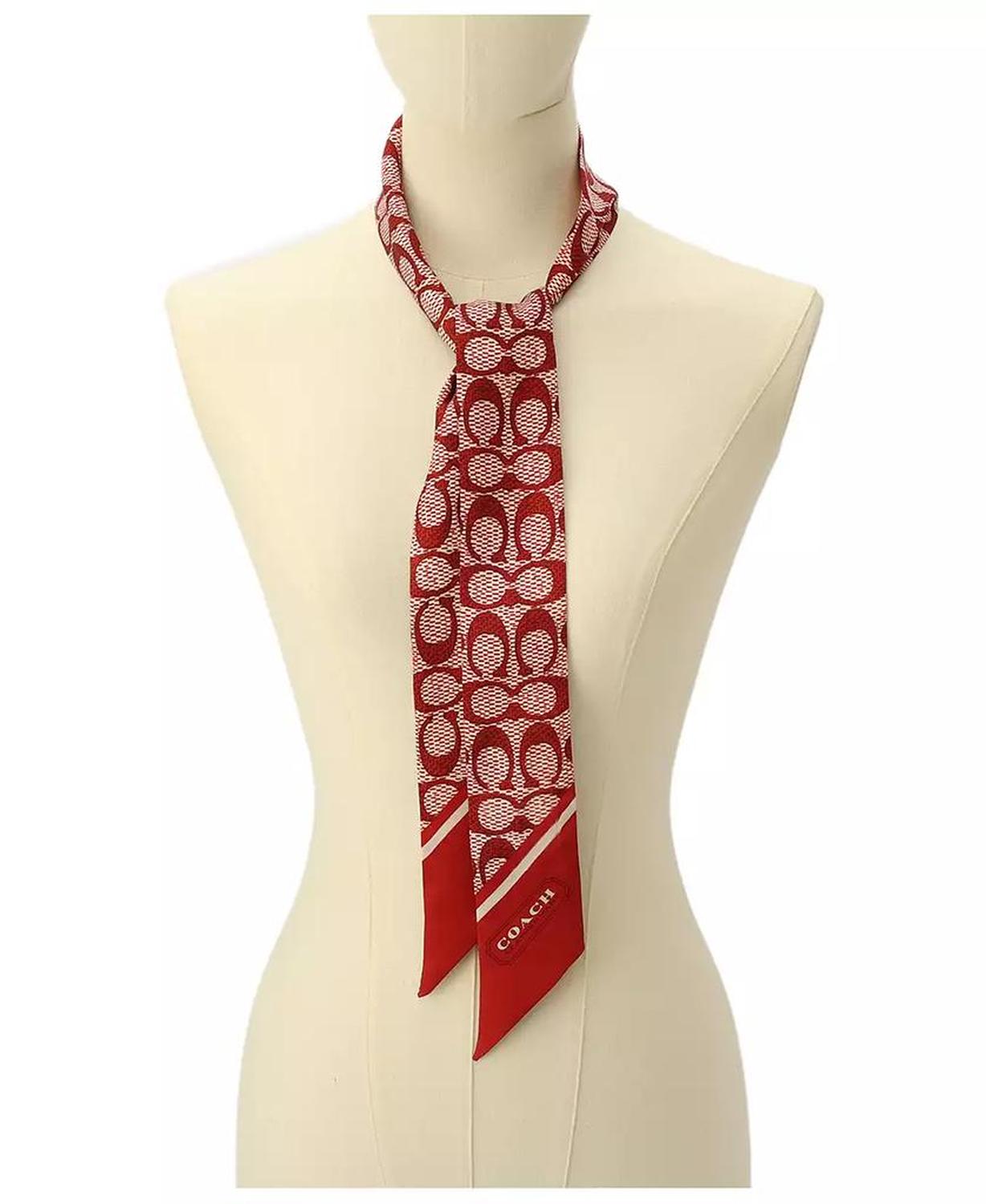 Women's Vintage Signature Print Silk Skinny Scarf