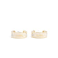 Faux Stone Signature Horse Carriage Hoop Earrings