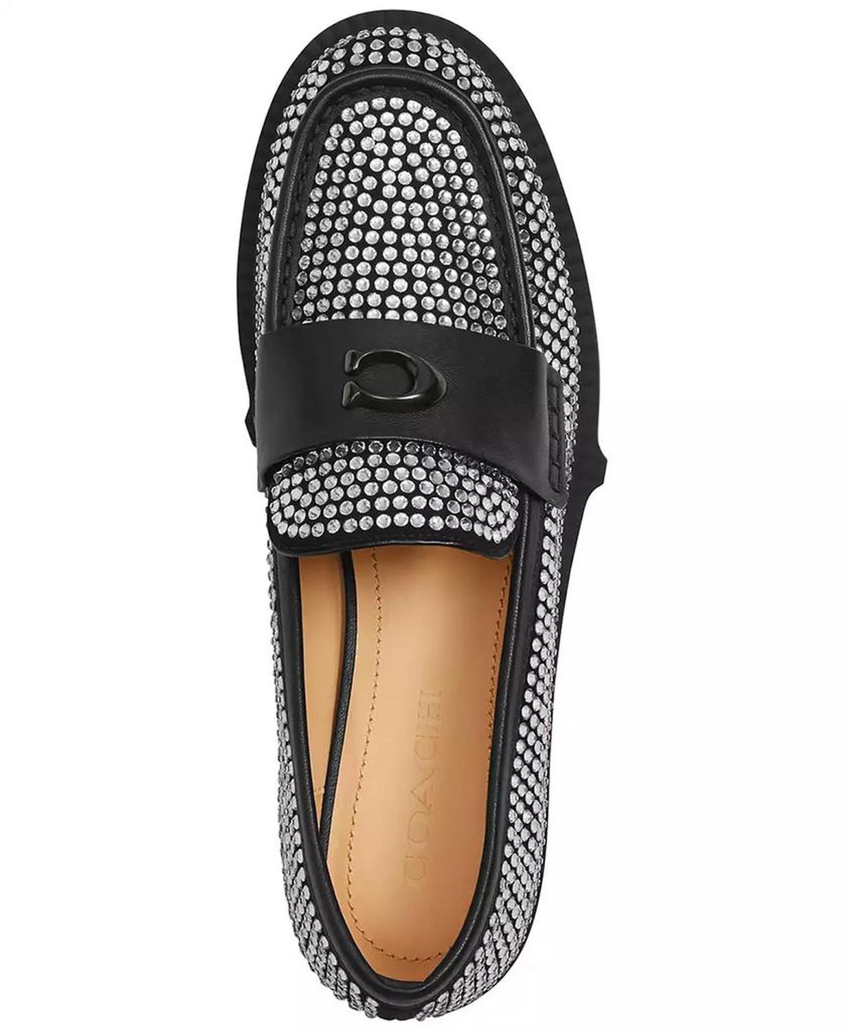 Women's Leah Crystal Platform Lug Loafer Flats