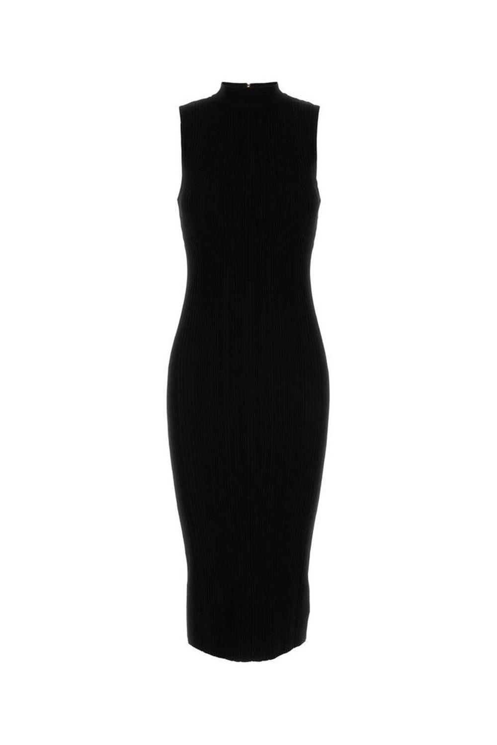 Michael Michael Kors Ribbed Mock Neck Midi Dress