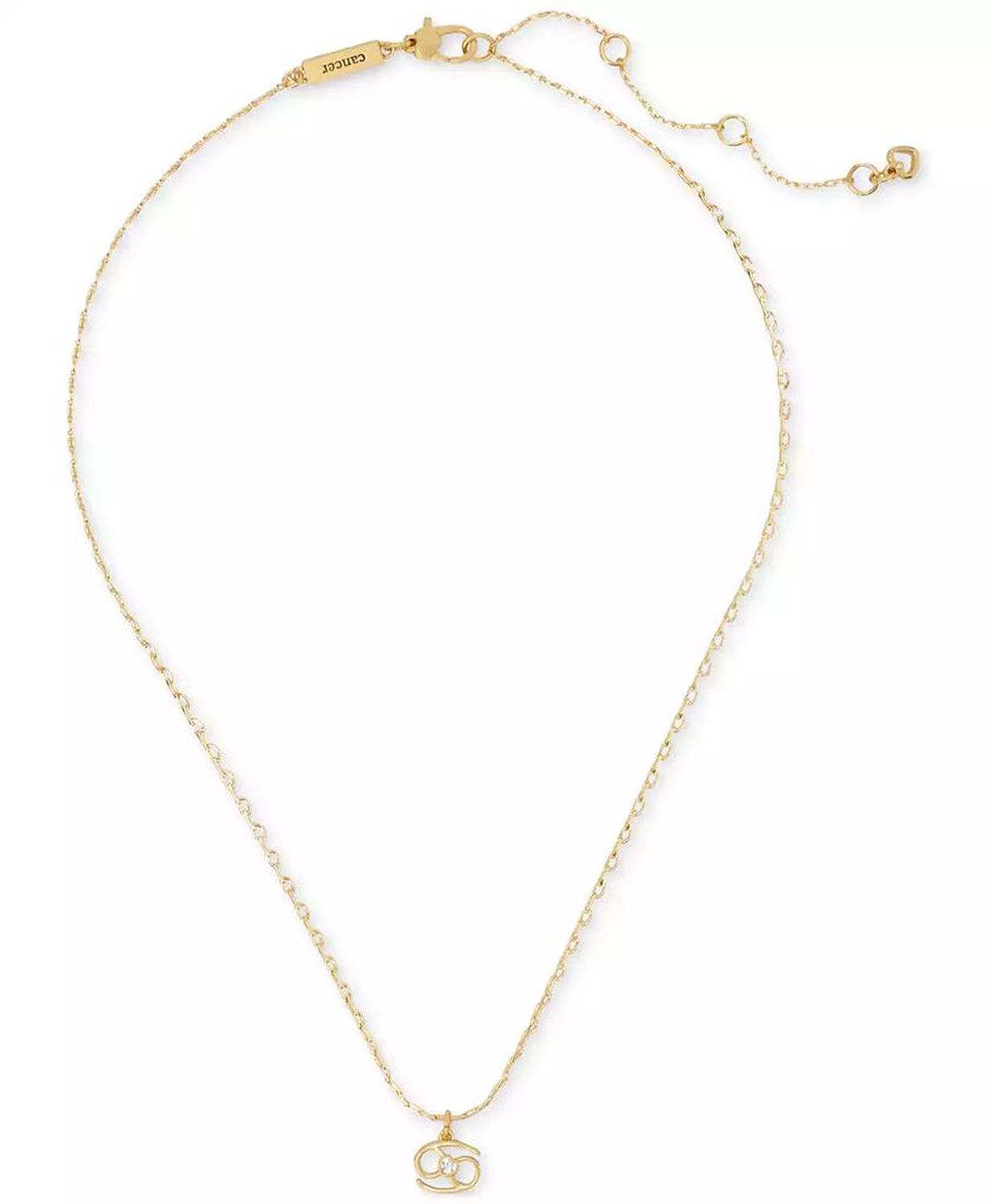 Gold-Tone Pavé Zodiac Mini Pendant Necklace