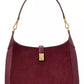 Deco Pebbled Leather & Suede Hobo Bag