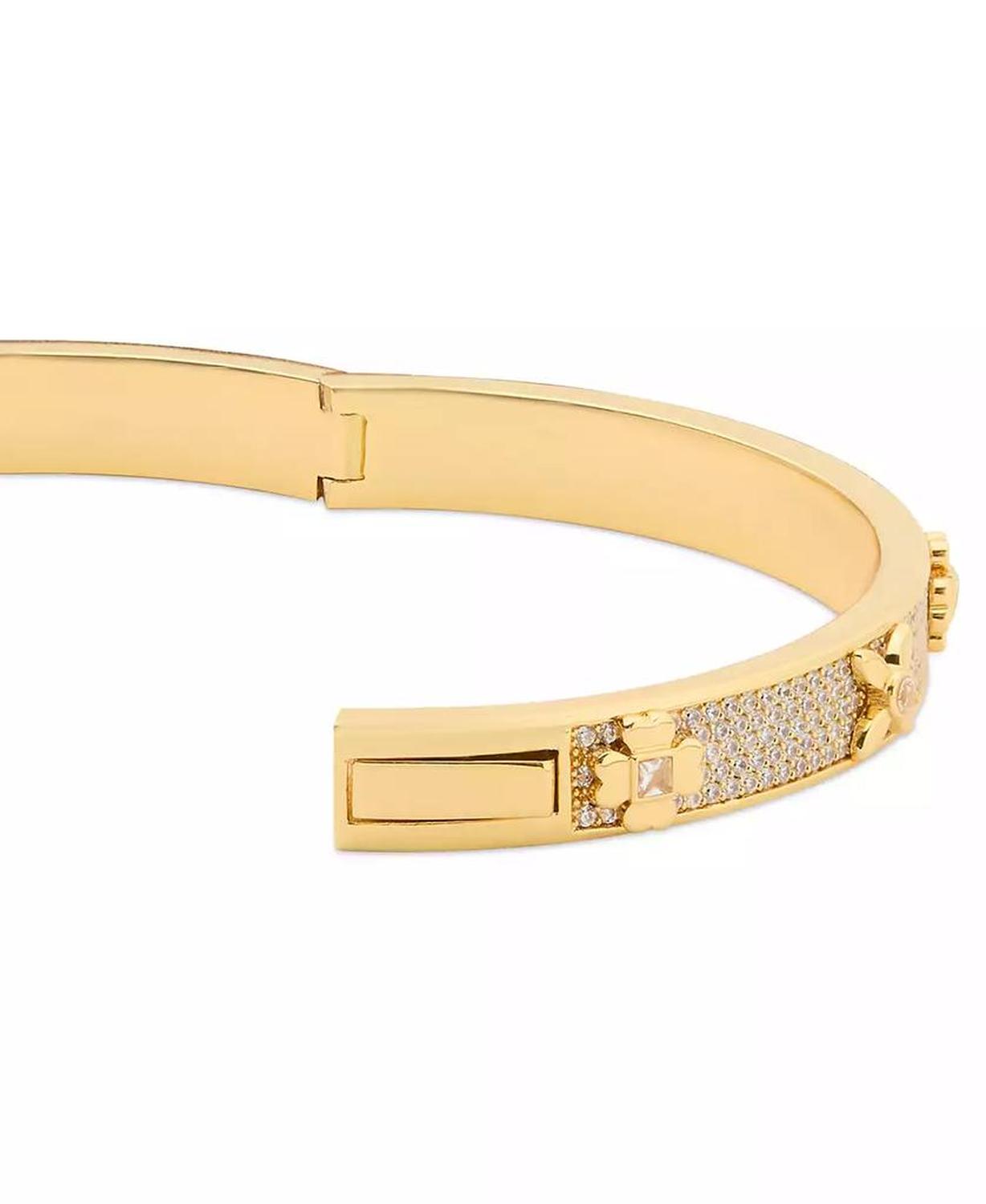 Gold-Tone Cubic Zirconia Bangle Bracelet