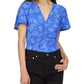 Womens Printed Ruched Pullover Top