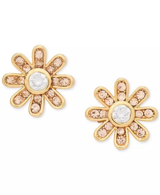 Gold-Tone Bursting Blooms Stud Earrings