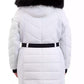 Plus Size Belted Faux-Fur-Trim Hooded Puffer Coat