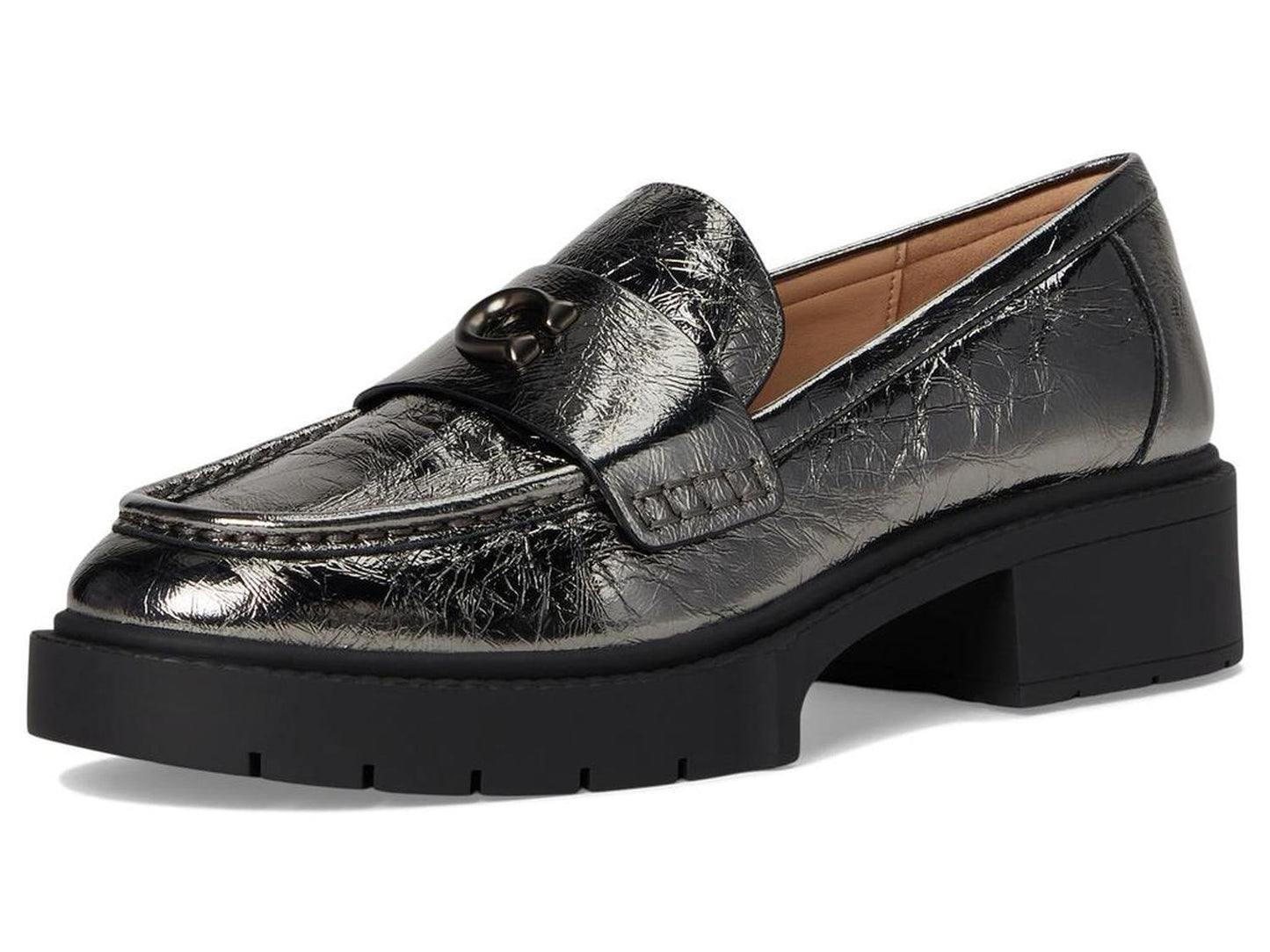 Leah Crinkle Metallic Loafer