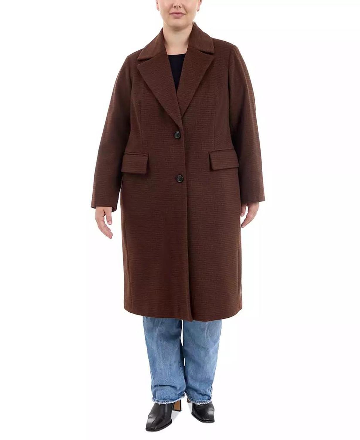 Plus Size Single-Breasted Coat, Created for Macy's