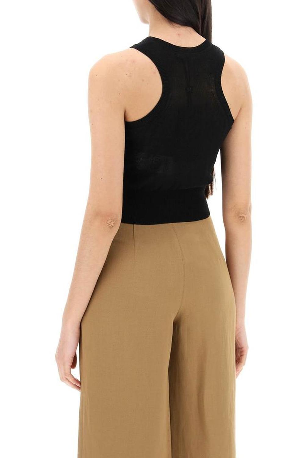 Max Mara Studio "short Cropped Top In Lightweight Kn