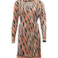 Michael Kors Retro Print Wrap Dress in Multicolor Polyester