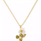 Gold-Tone Mixed Stone Flower Pendant Necklace, 16" + 3" extender