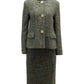 Max Mara Tweed Single Button Blazer and Straight Cut Skirt Set in Multicolor Wool