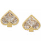 Colored Cubic Zirconia Spade Stud Earrings