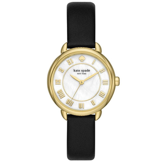 Women's Lily Avenue Black Leather Watch 34mm