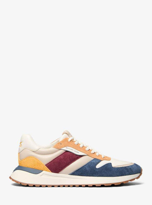 Dax Color-Block Leather and Suede Trainer