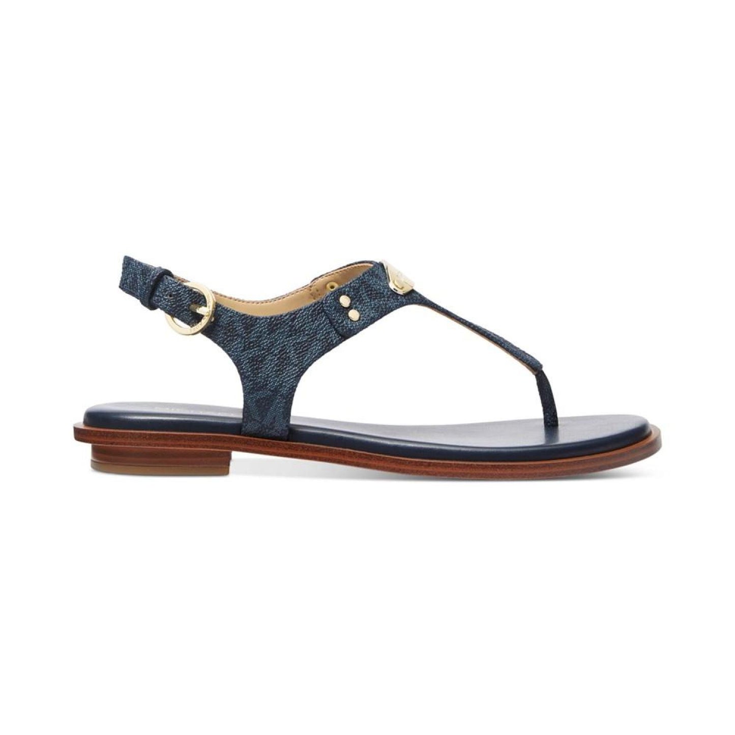 Women's MK Plate Flat Thong Sandals