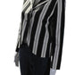 Marc Jacobs Womens Cotton Striped Single Breasted Jacket Black White