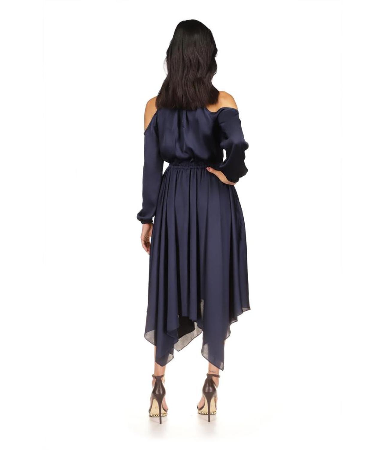 Chain Neck Cold-Shoulder Dress