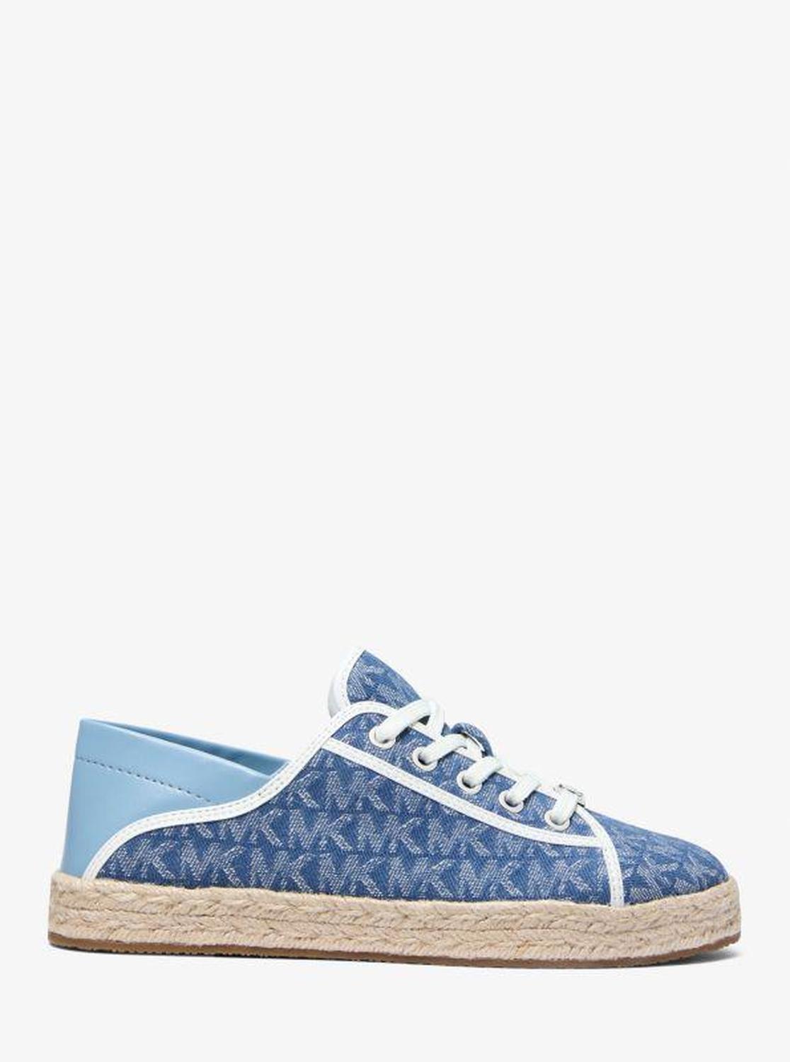 Libby Logo Jacquard Denim Collapsible-Heel Sneaker