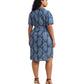 Plus-Size Floral Belted Linen Shirtdress