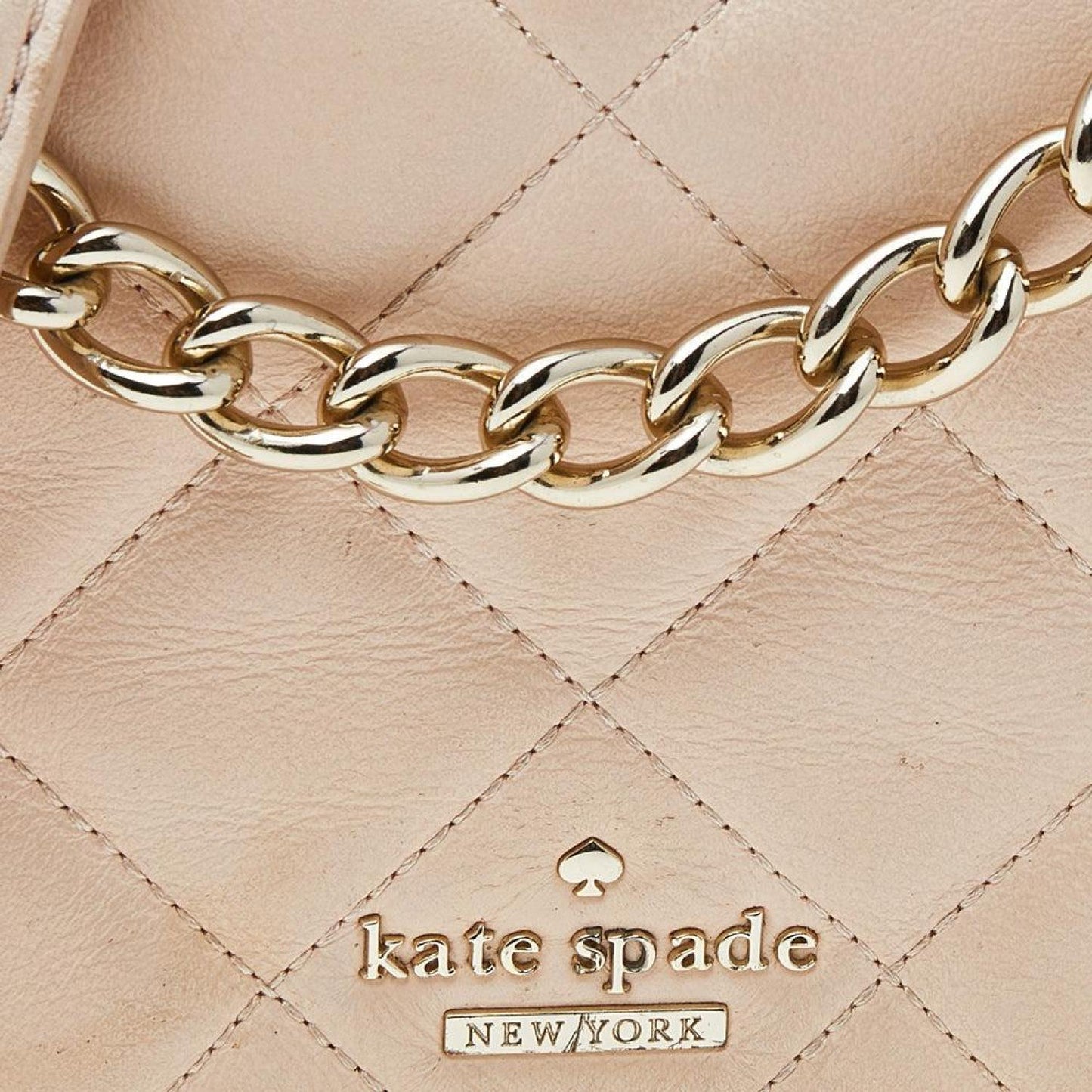 Kate Spade Beige Quilted Leather Mini Emerson Place Vivenna Shoulder Bag