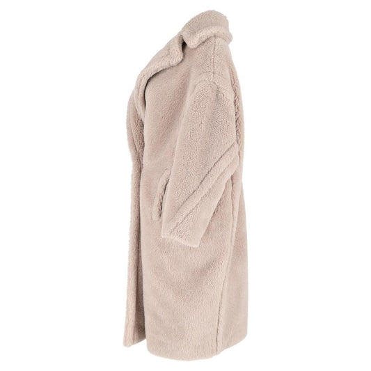 Teddy Bear Icon Coat in Beige Faux Fur