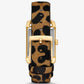 Monroe Gold-Tone and Leopard Print Calf Hair Watch