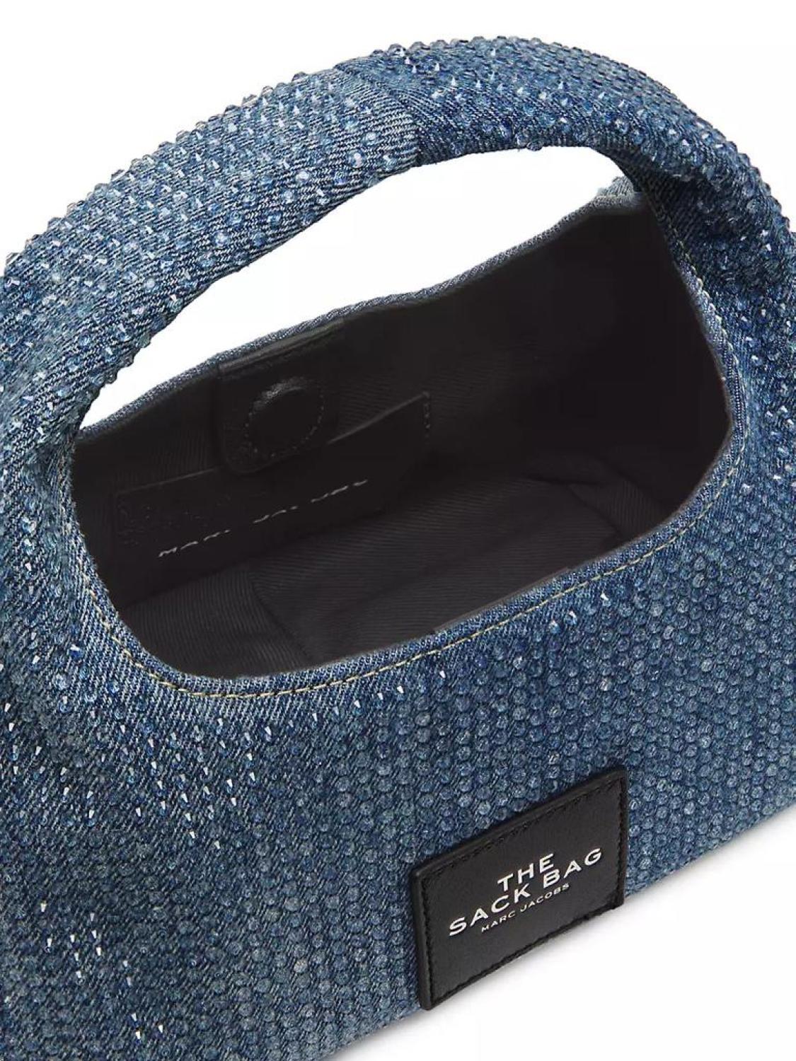 Crystal-Embellished Denim Tote Bag