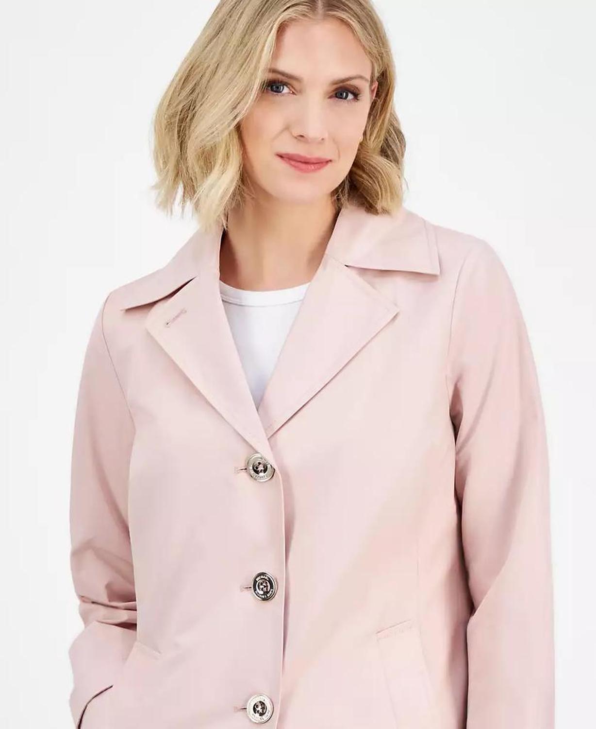 Petite Single-Breasted Reefer Trench Coat