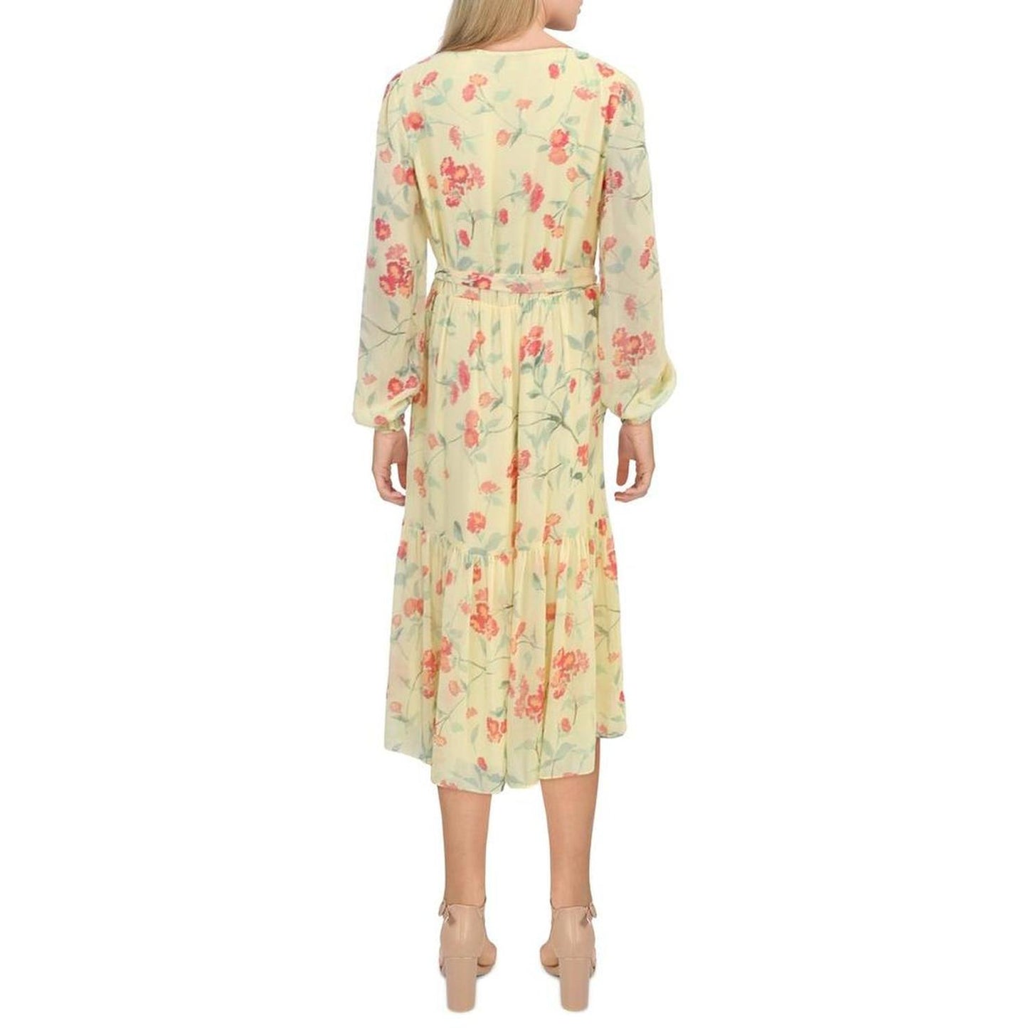 Womens Chiffon Floral Wear to Work Dress