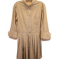 Michael Kors Pleated Shirt Dress in Beige Cotton