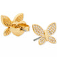 Lucky Charm Gold-Tone Pavé Crystal Butterfly Stud Earrings