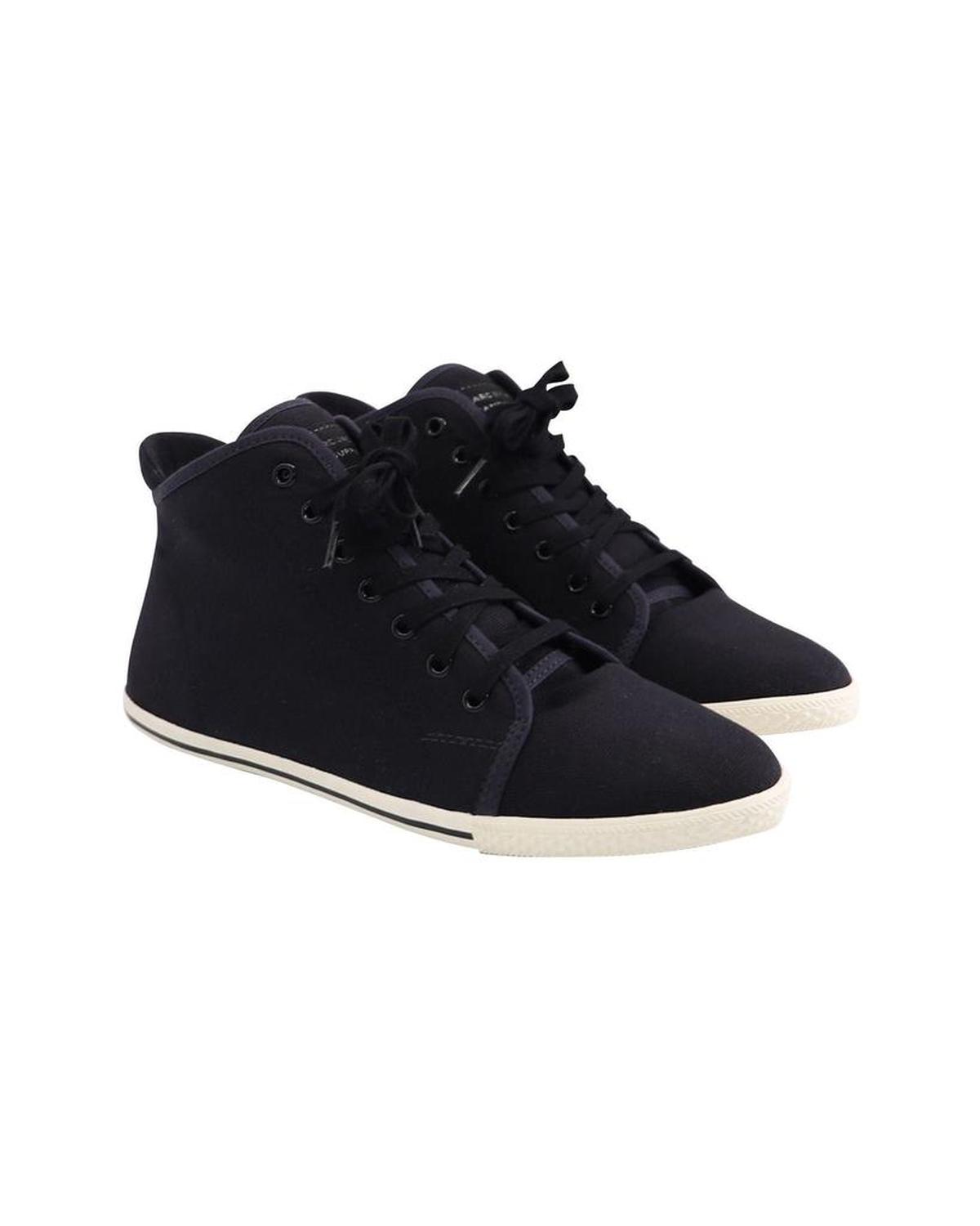 Skim Kicks Hi-top Sneakers in Black Canvas