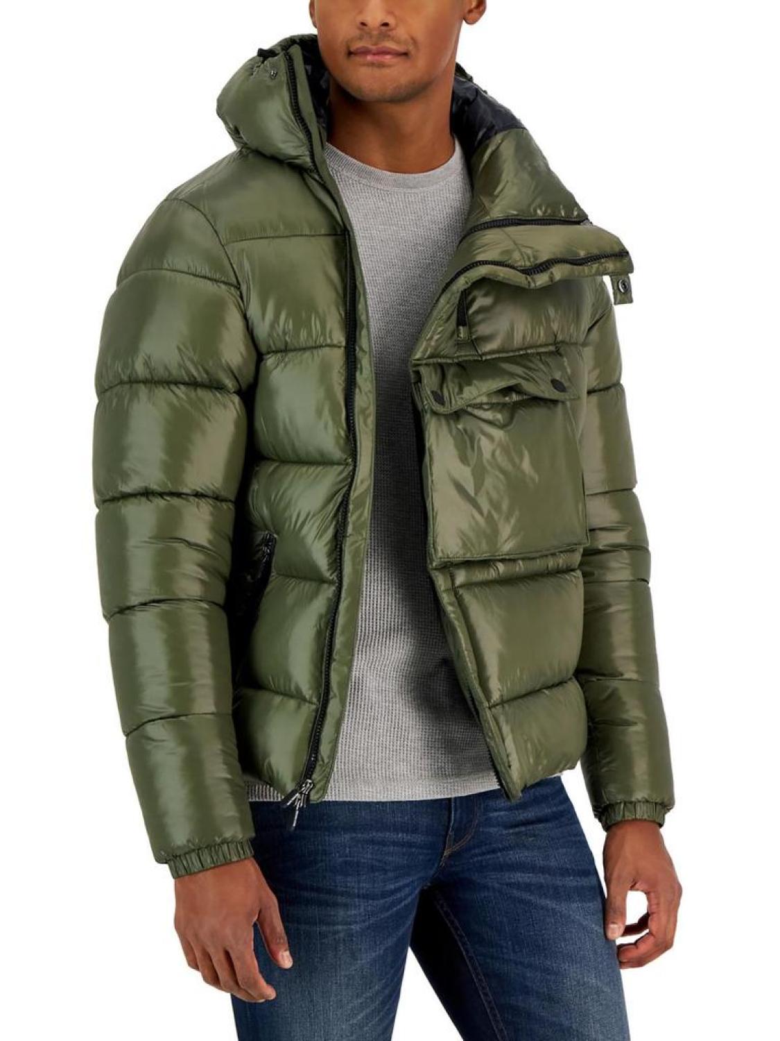 Mens Hooded Anorak Puffer Jacket