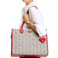 Valentine's Day Spade Flower Coasted Canvas Large Market Tote