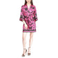 MICHAEL Women's Palm-Print Satin Shirtdress